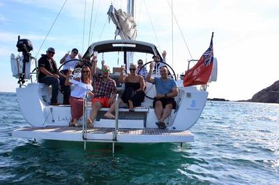 Party aboard a Beneteau Oceanis 41 on private yacht charter in Jersey