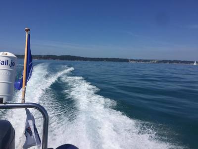 Full speed on a calm day for Powerboat course tuition in Jersey