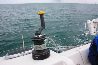Genoa sheet on winch on Start Yachting course